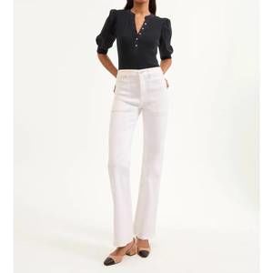 NEW VERONICA BEARD crosbie slim wide-leg jean in white